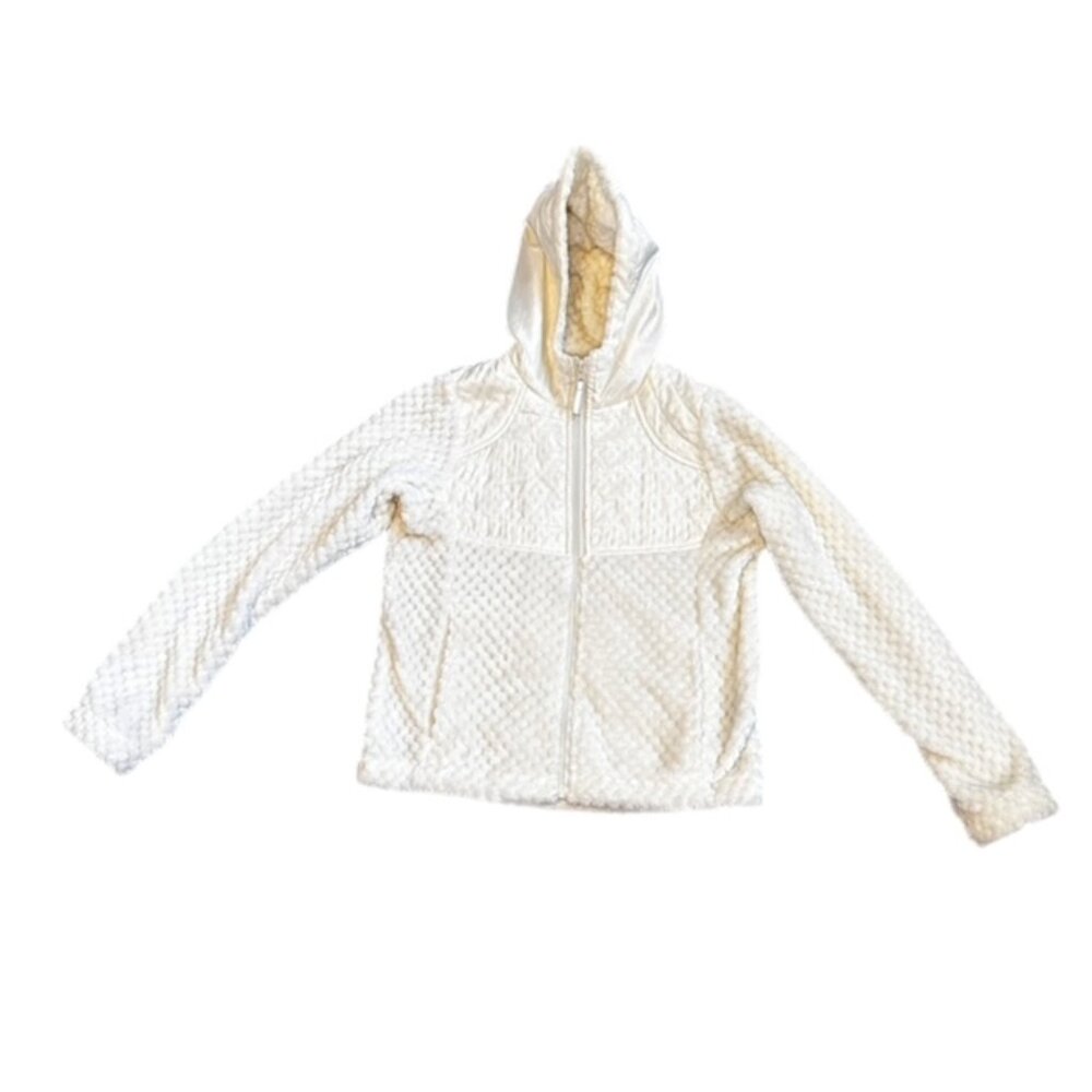Swiss Alps Soft Lightweight Hooded Jacket Off White Size Girl's 8/10